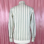 1980s White striped blouse, by Tru Blouse, size 12
