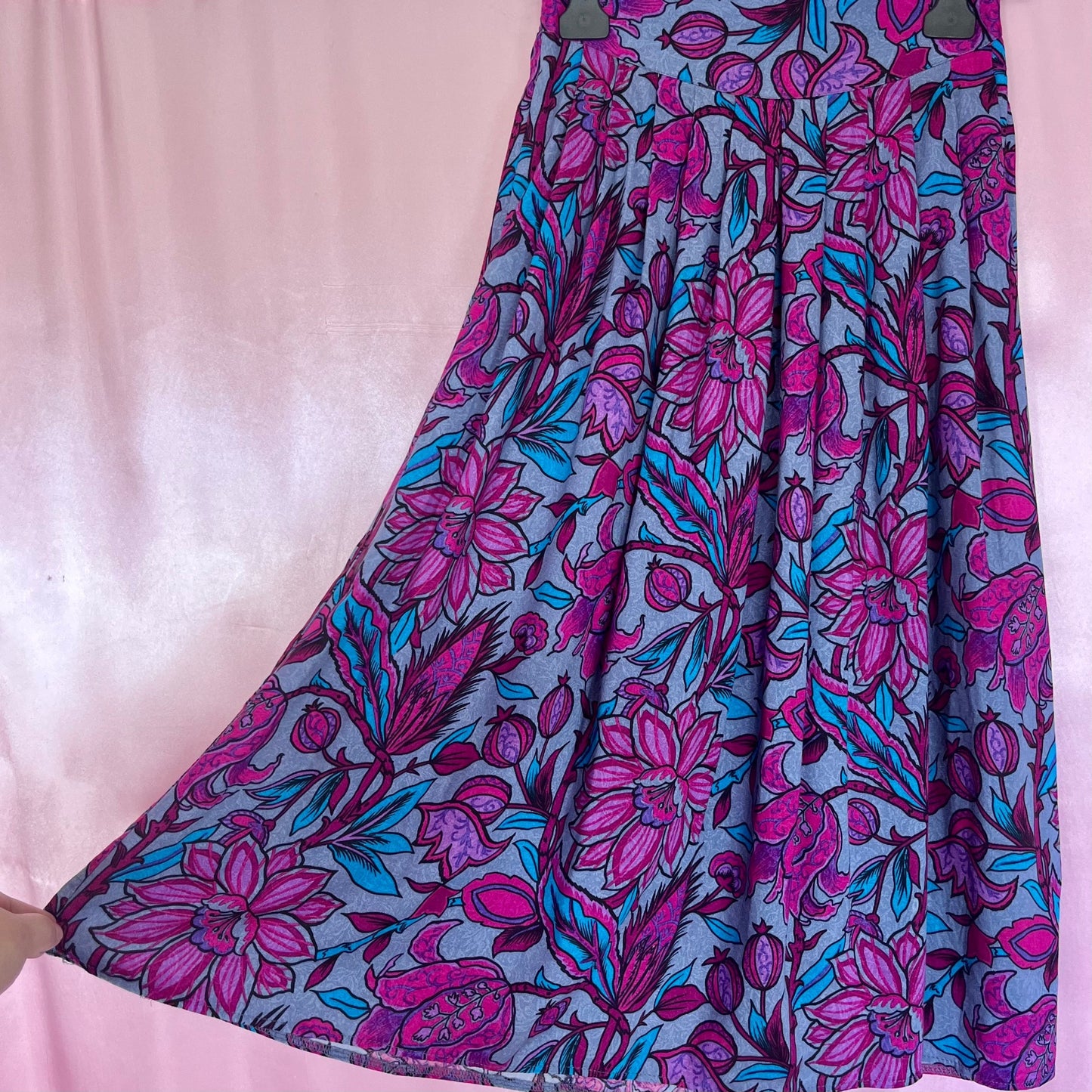 1990s floral viscose midaxi skirt, by BHS, size 8