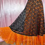 1970s Black lace skirt, by Creation Merlin Modell, size 8