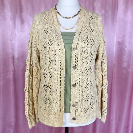 1990s textured knit cardigan, By Laura Ashley, size 12