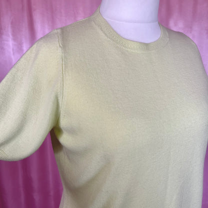 1990s pale Yellow jumper, unbranded, size 18