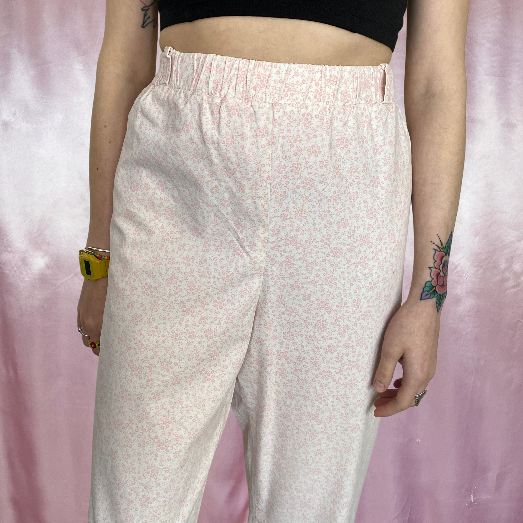1980s ditsy print trousers, by Topshop, size 12
