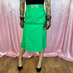 1970s Bright Green skirt, by Mistermonte, size 4