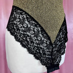 1980s Black & Gold bodysuit, unbranded, size 8