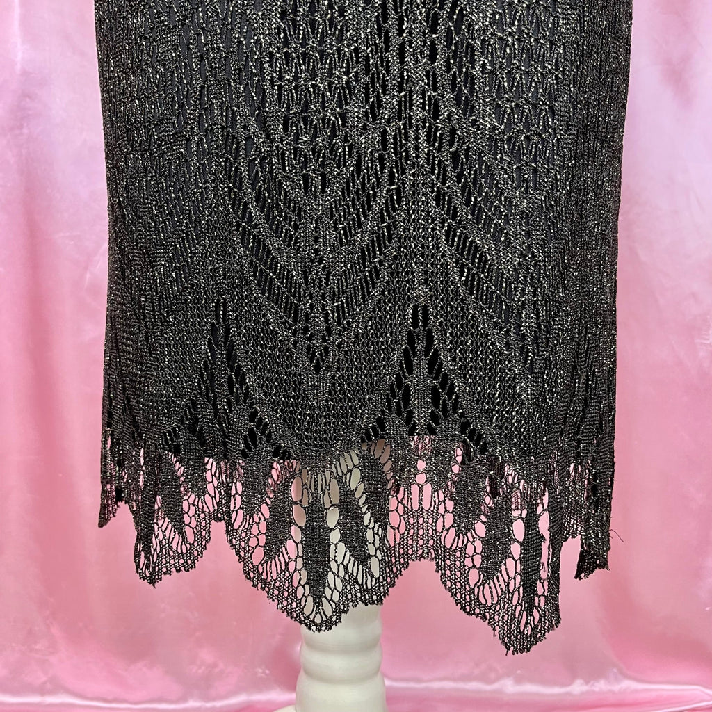 1990s Black Crochet dress, by Dorothy Perkins, size 12