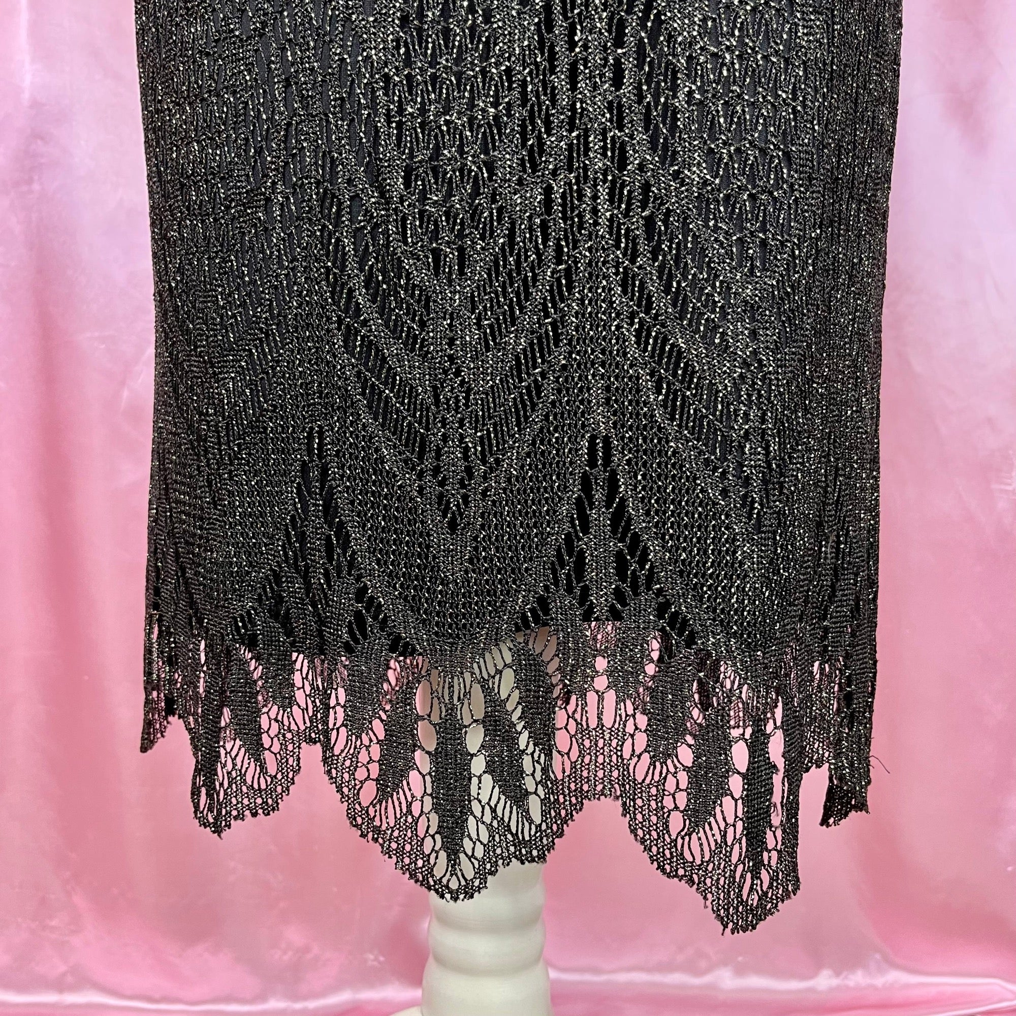1990s Black Crochet dress, by Dorothy Perkins, size 12