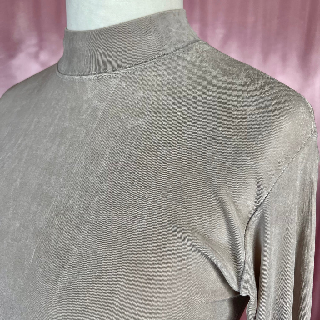 1990s slinky Silver mock neck, by Molder, size 14