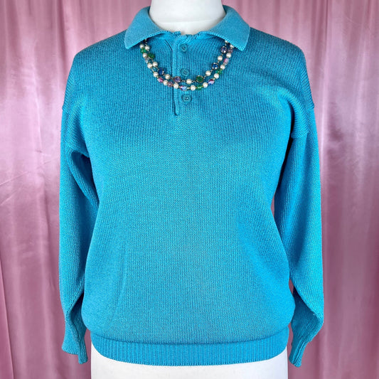1990s Turquoise jumper, by St Michael, size 10