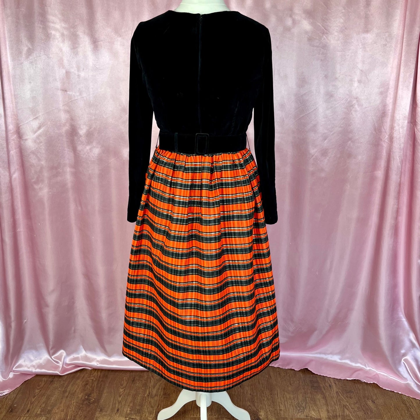 1960s Orange & black dress, by Montigo Bay, size 14