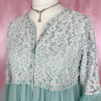 1960s Blue lace peignoir, unbranded, size 16