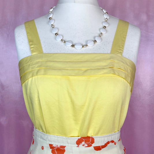 1980s yellow cotton vest top, by Miss Astor, size 12