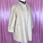 1980s Cream Wool swing coat, by C&A, size 18