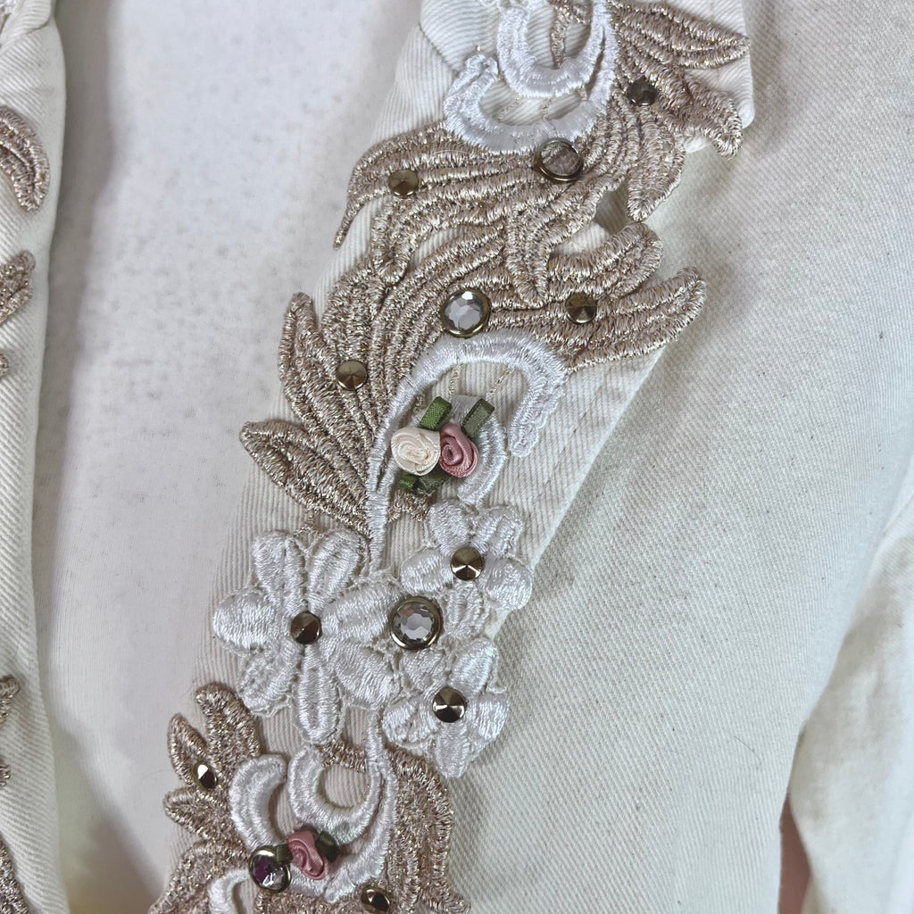 1980s Embellished denim jacket, unbranded, size 14/16