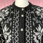 1980s Black patterned cardigan, by St Michael, size 8