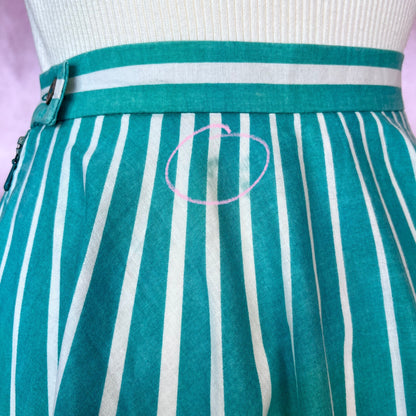 1980s Stripey circle skirt, by Heinzelmann, size 6