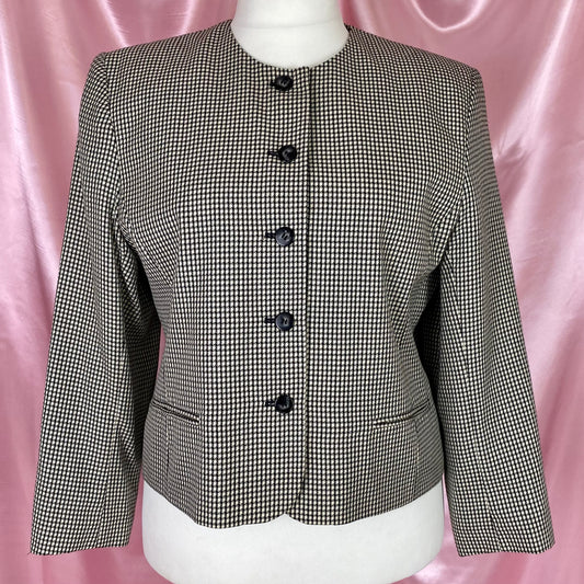 1990s boxy houndstooth jacket, by St Michael, size 18