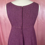 1970s Purple flared maxi dress, by Quad, size 10