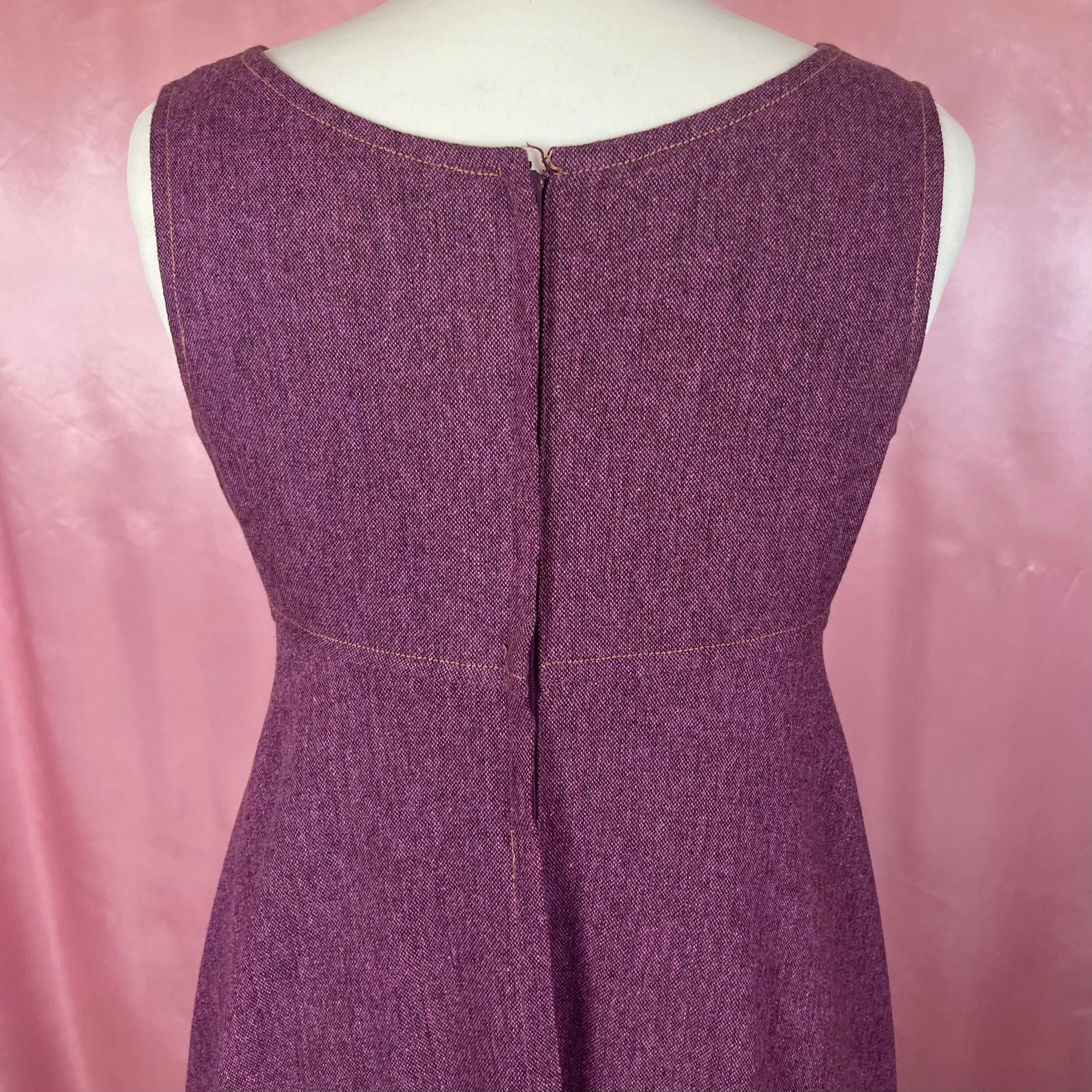 1970s Purple flared maxi dress, by Quad, size 10