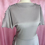 1970s Grey layered midi dress, by Shelana, size 6