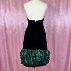 1980s Velvet rara mini dress, unbranded, size 4