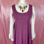 1970s Purple flared maxi dress, by Quad, size 10