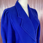 1980s Blue statement wool coat, by BHS, size 14/16