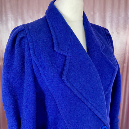 Royal blue wool outlet coat womens