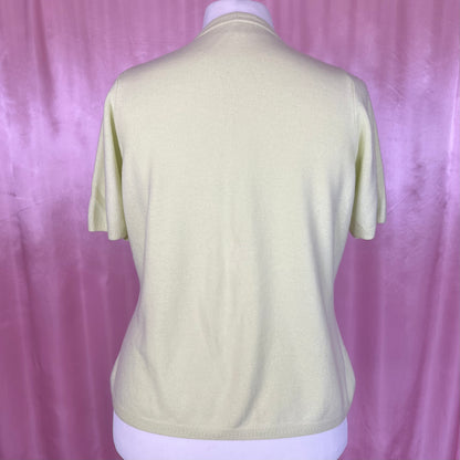 1990s pale Yellow jumper, unbranded, size 18