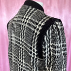 1980s Black & White plaid coat, by David Barry, UK 18
