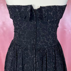 1980s Flocked sparkly prom dress, by Top notch, size 6