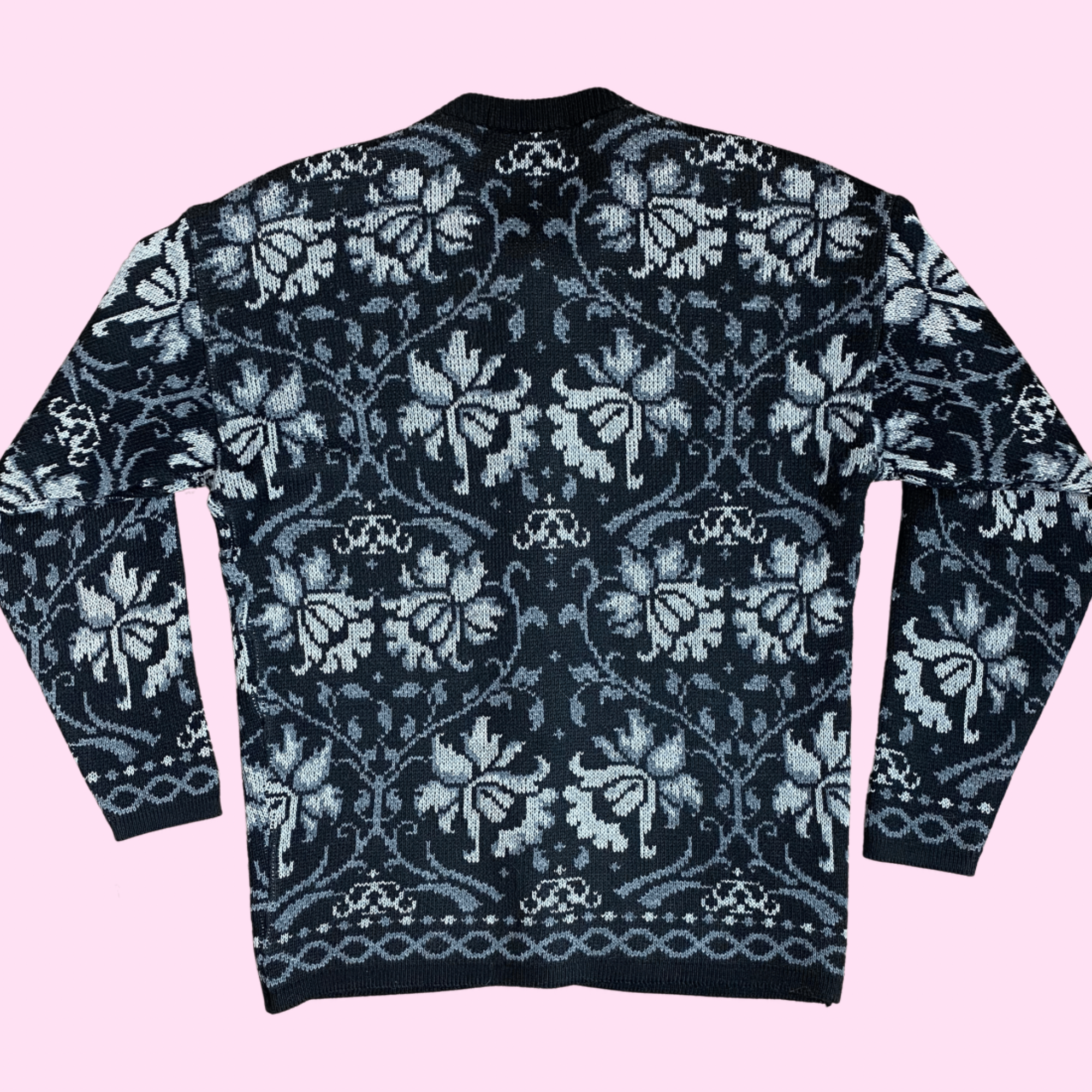 1980s Black patterned cardigan, by St Michael, size 8