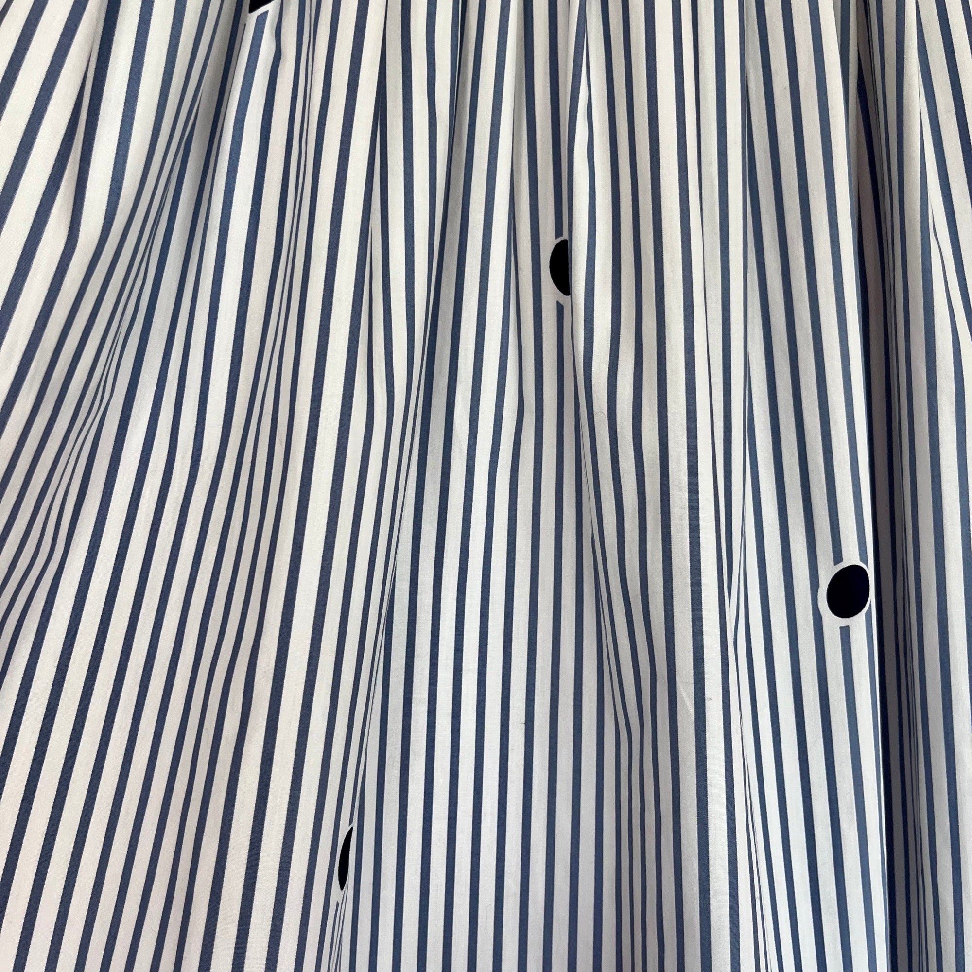 1980s white stripey midi skirt, by Jaeger, size 12