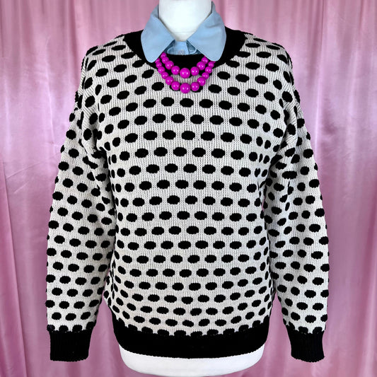 1990s polka dot knit jumper, unbranded, size 10