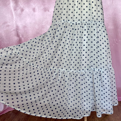 1970 polka dot prairie dress, unbranded, size 6