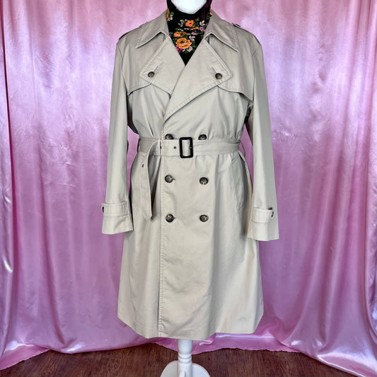 1980s Beige trench coat, by St Michael, size 20