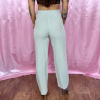 1980s Grey striped trousers, unbranded, size 8/10