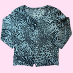 Y2K animal print cardigan, by Select, size 10