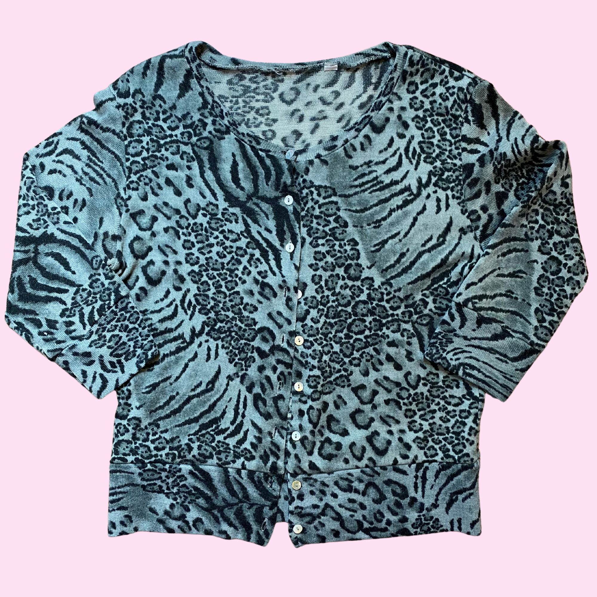 Y2K animal print cardigan, by Select, size 10