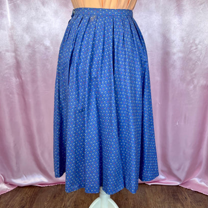 1980s ditsy print half circle skirt, by Jaeger, size 12