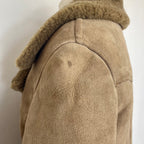 1970s Tan suede shearling coat, unbranded, size 6