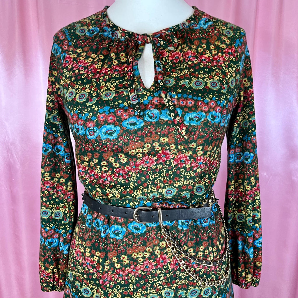 1960s floral jersey dress, by St Michael, size 12