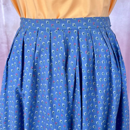 1980s ditsy print half circle skirt, by Jaeger, size 12