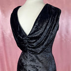 1980s crushed velvet midi dress, unbranded, size 14