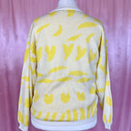 1980s yellow patterned jumper, unbranded, size 18