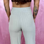 1980s Grey striped trousers, unbranded, size 8/10