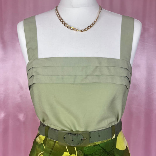 1980s Khaki vest top, unbranded, size 10