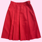 1970s Red pleated skirt, by Cacharel, size 6