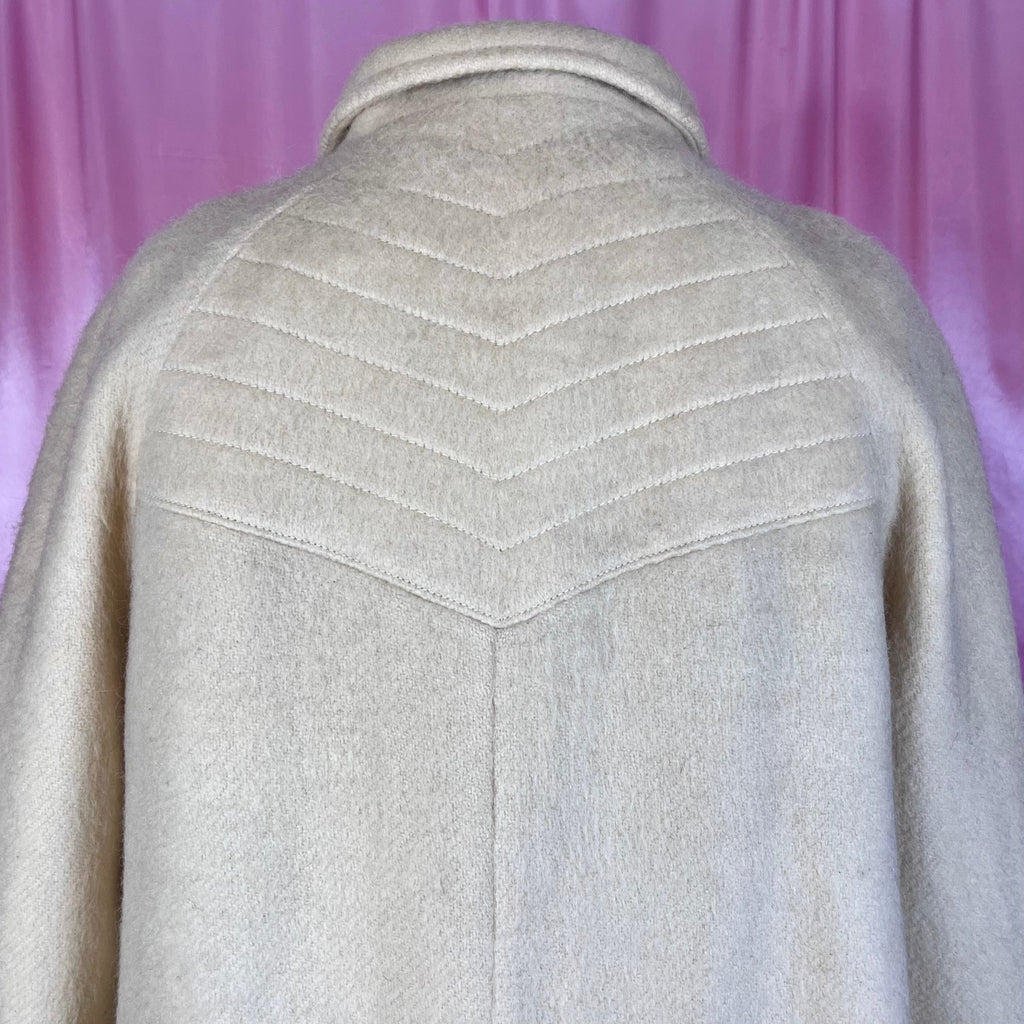1980s Cream Wool swing coat, by C&A, size 18