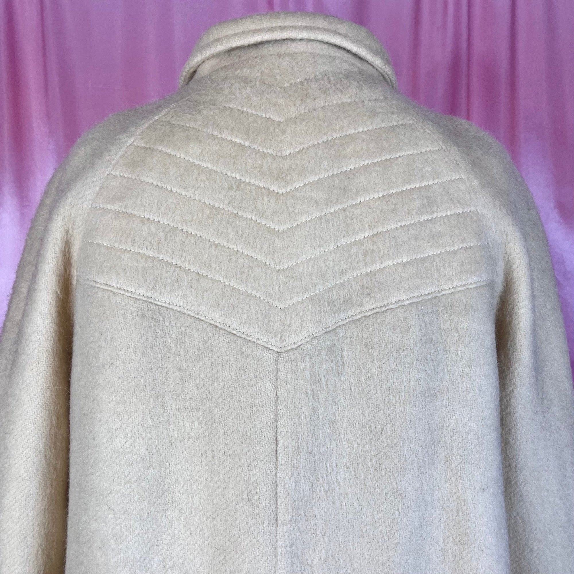 1980s Cream Wool swing coat, by C&A, size 18