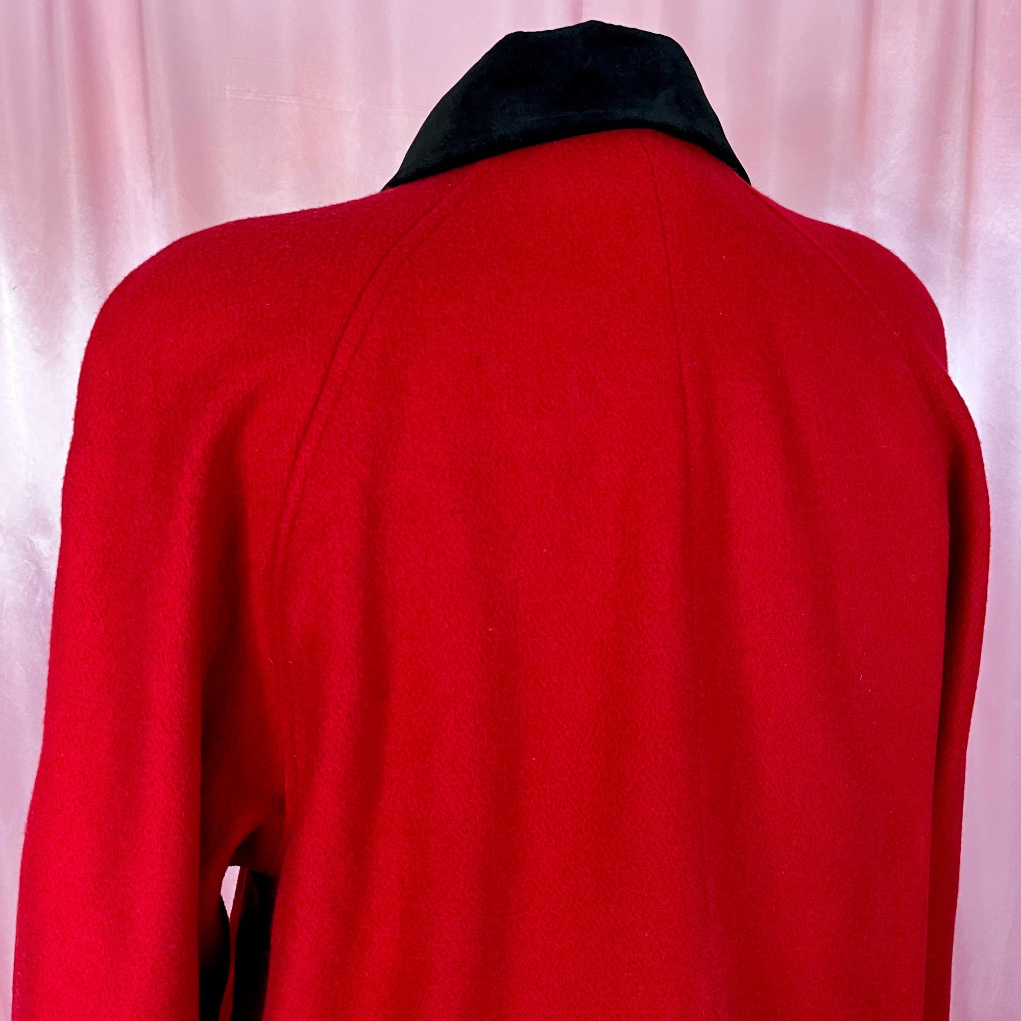 1980s Red coat with velvet collar, by La Crosse size 18